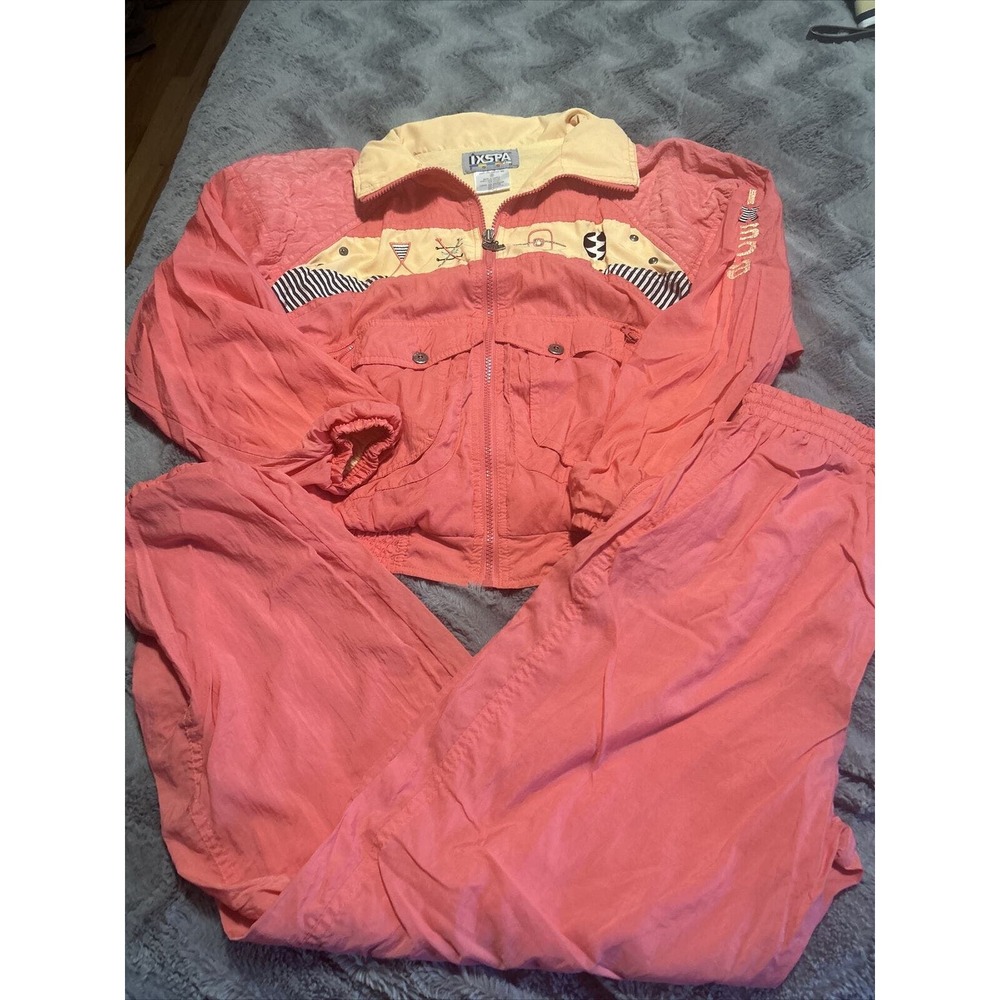 Abstract Embroidery Vintage Windbreaker Set Ixspa 2000 Size Small women’s